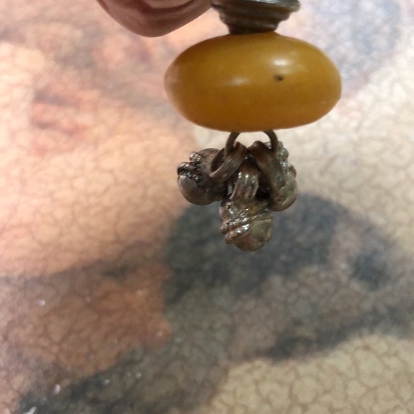 vintage boho silver bracelet with earth tone beads - Picture 7 of 7